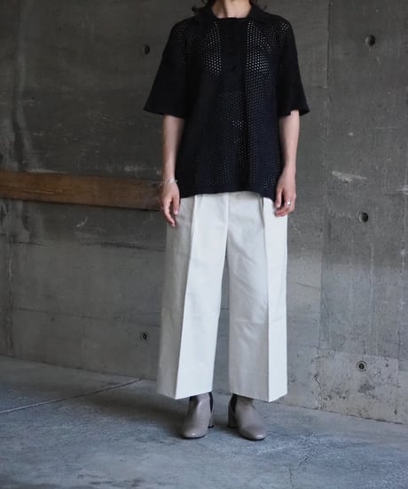 JOHN SMEDLEY(WOMENS)  / MATHIE LACE SHIRT SS