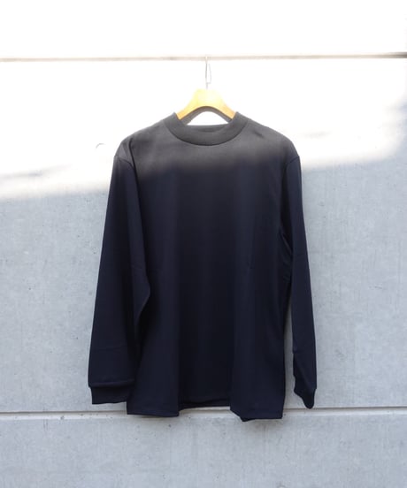 HANDROOM / POLYESTER COTTON FEEL MOCK NECK T-SHIRT LONG SLEEVE