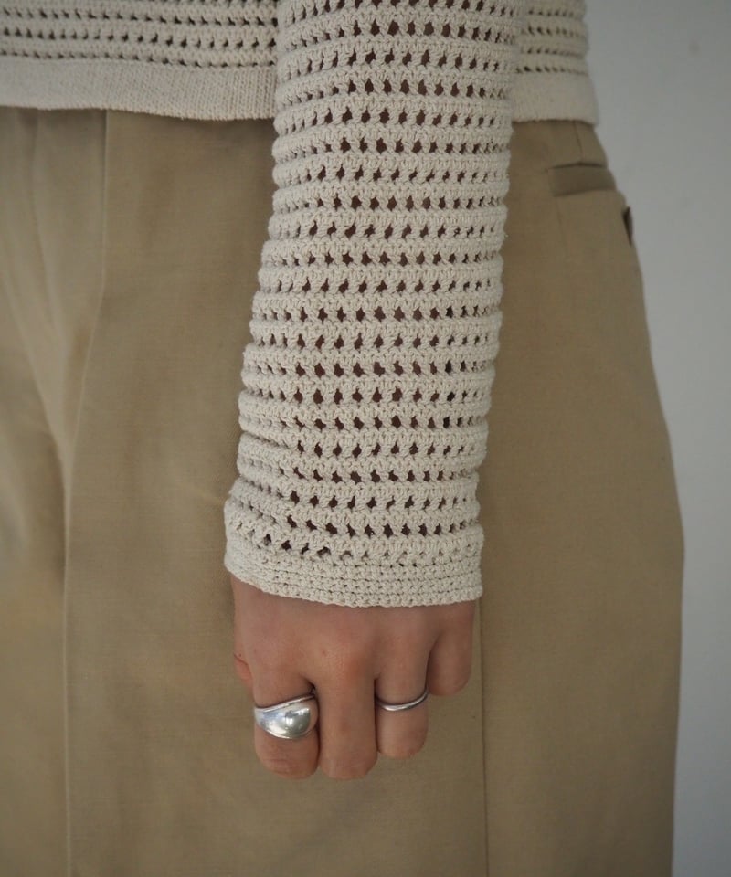 トップス AURALEE TUSSAHSILKCOTTONMESHKNITSKIPPER AURALEE(WOMENS) / TUSSAH SILK COTTON MESH KNIT