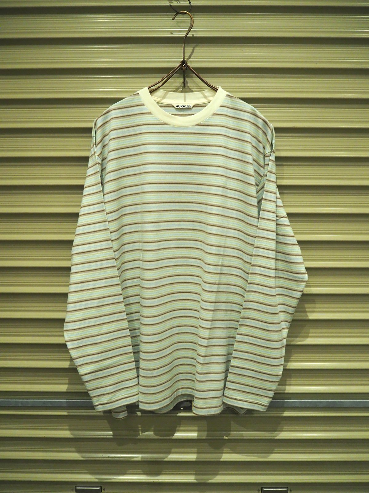 AURALEE(MENS) / GRADIENT STRIPE JERSEY L/S TEE