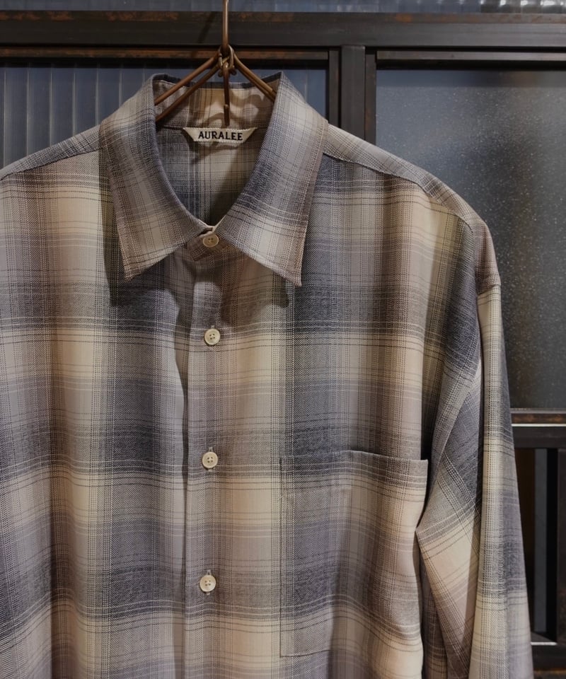 AURALEE(MENS) / SUPER LIGHT WOOL CHECK SHIRT | ...