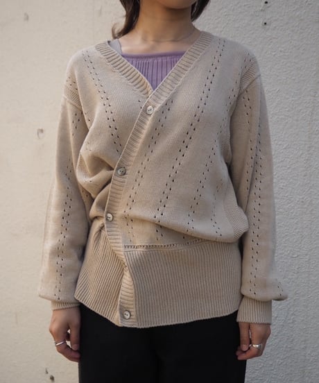 JoICEADDED / GEOMETRIC EYELET KNIT CARDIGAN