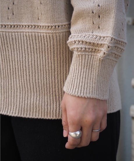 JoICEADDED / GEOMETRIC EYELET KNIT CARDIGAN