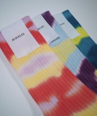 AURALEE(MENS) / GIZA HIGH GAUGE TIE-DYE SOCKS