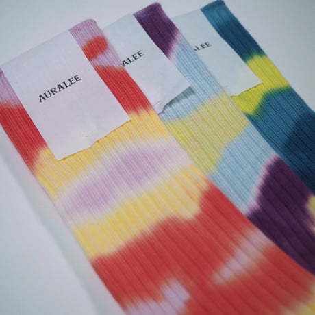 AURALEE(MENS) / GIZA HIGH GAUGE TIE-DYE SOCKS