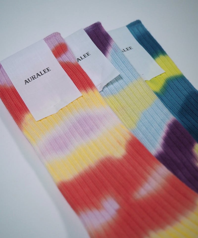 AURALEE(MENS) / GIZA HIGH GAUGE TIE-DYE SOCKS |