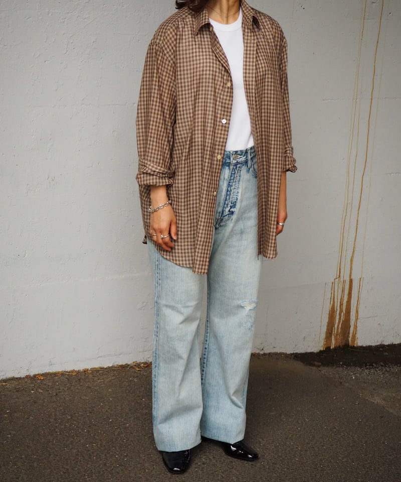 AURALEE(WOMENS) / AIRY LIGHT COTTON CHECK SHIRT