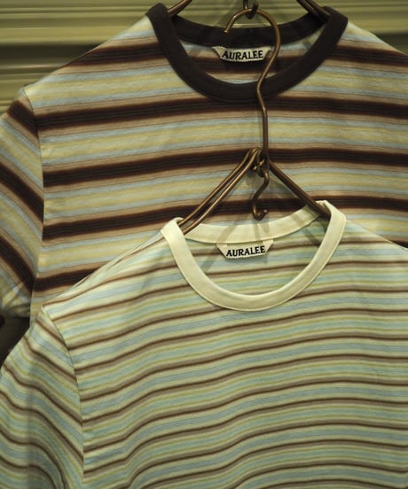 AURALEE(WOMENS) / GRADIENT STRIPE JERSEY TEE