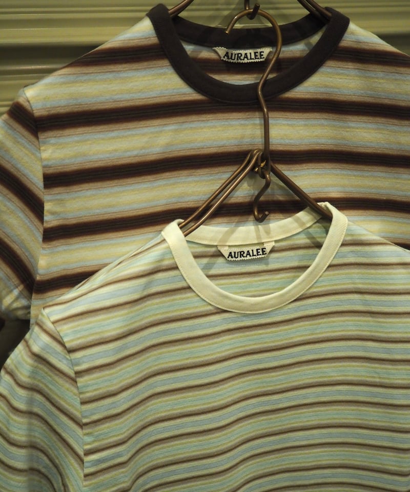AURALEE(WOMENS) / GRADIENT STRIPE JERSEY TEE |