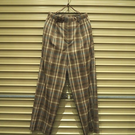 AURALEE(WOMENS) / SUPER FINE TROPICAL WOOL CHECK TWO-TUCK SLACKS