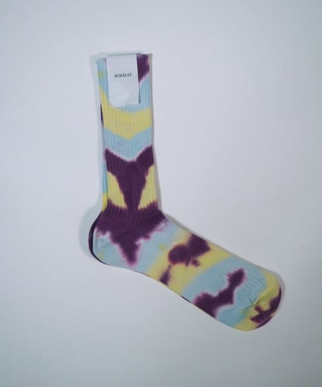AURALEE(MENS) / GIZA HIGH GAUGE TIE-DYE SOCKS