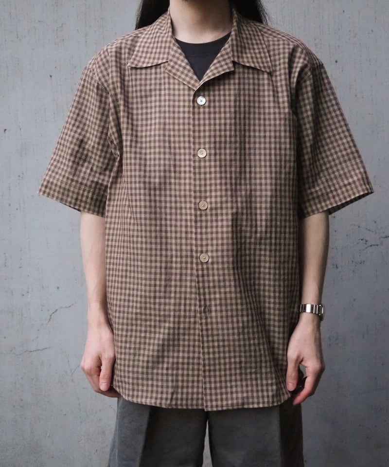 AURALEE(MENS) / AIRY LIGHT COTTON CHECK HALF SL