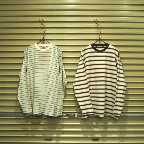 AURALEE(MENS) / GRADIENT STRIPE JERSEY L/S TEE