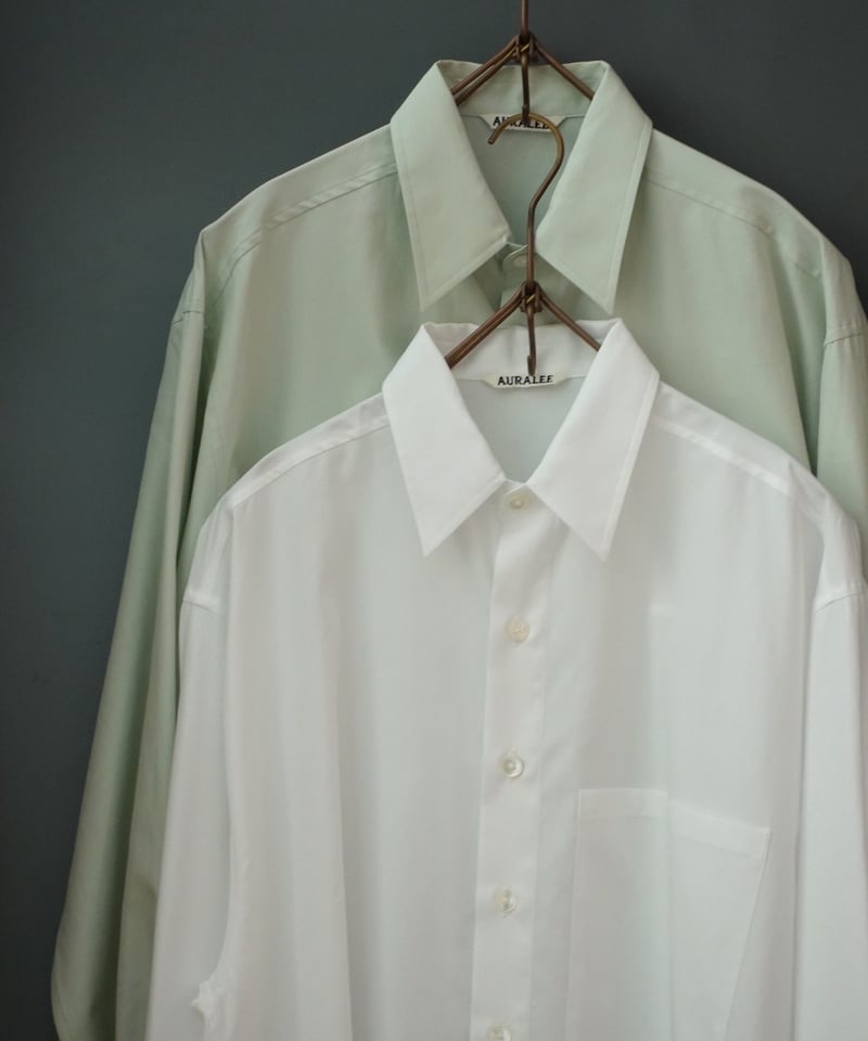 T*o様 R*o様 AURALEE WASHED FINX TWILL BIG Auralee Washed Finx Twill Big Shirt Blue