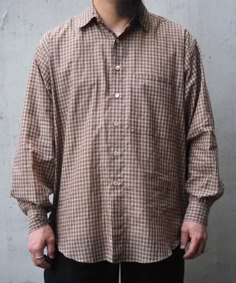 トップス AIRY LIGHT COTTON CHECK BIG SHIRT AURALEE(MENS) / AIRY LIGHT COTTON CHECK BIG SHI