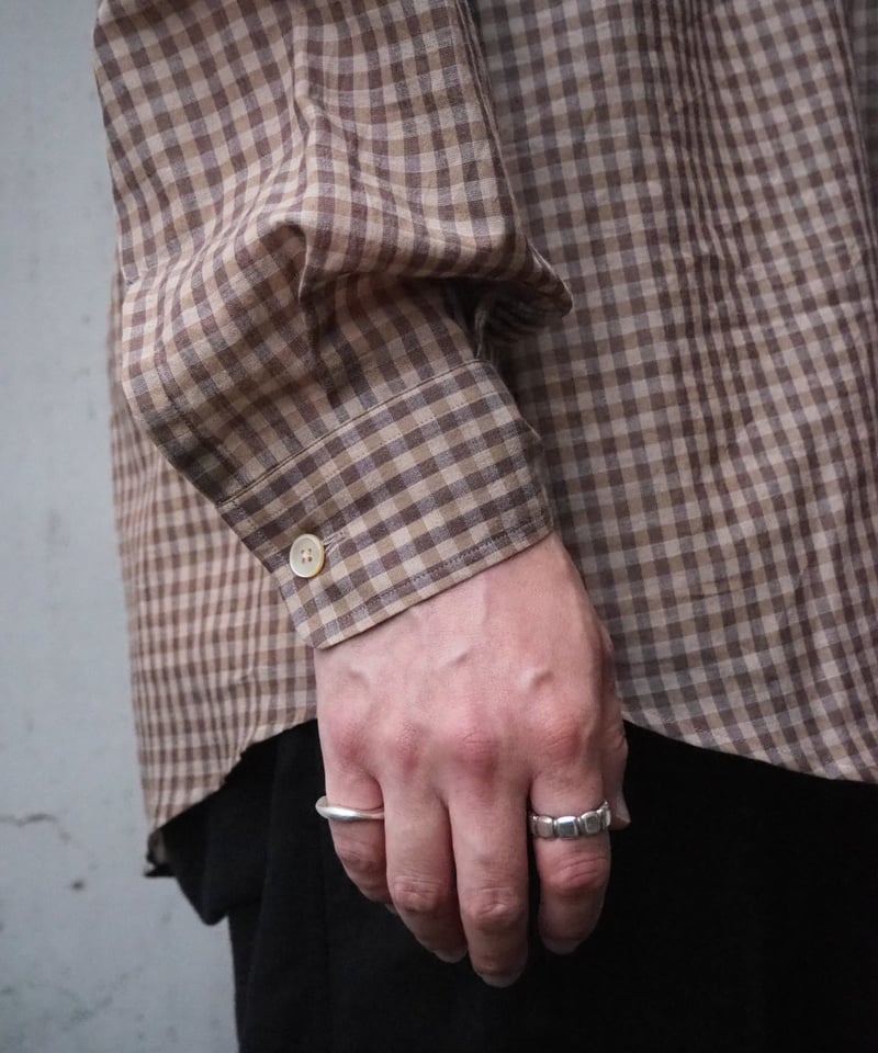 AURALEE(MENS) / AIRY LIGHT COTTON CHECK BIG SHI