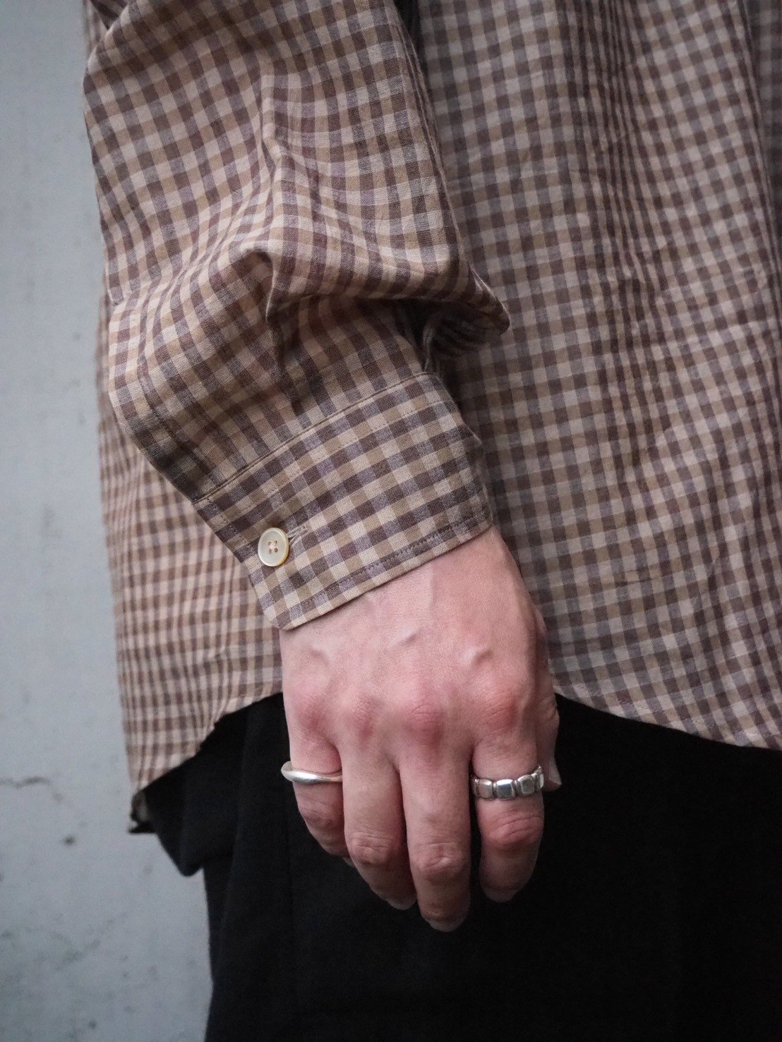 AURALEE(MENS) / AIRY LIGHT COTTON CHECK BIG SHI