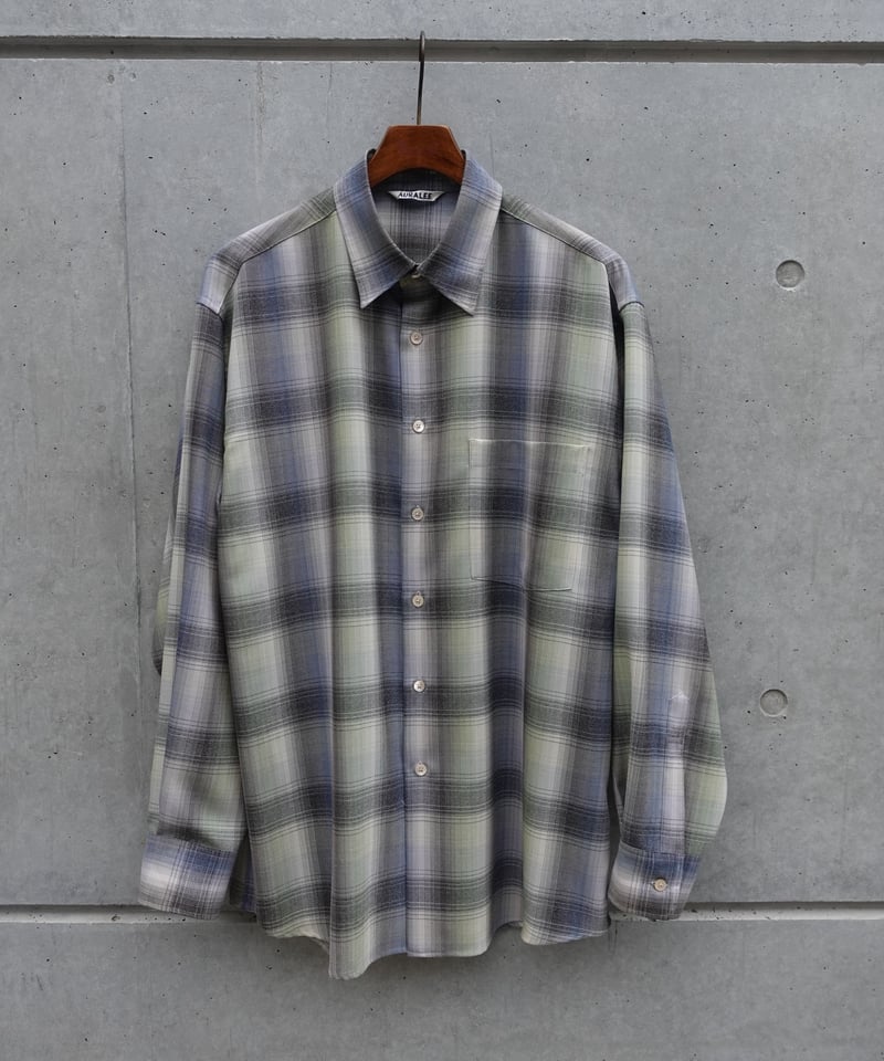 AURALEE(MENS) / SUPER LIGHT WOOL CHECK SHIRT |
