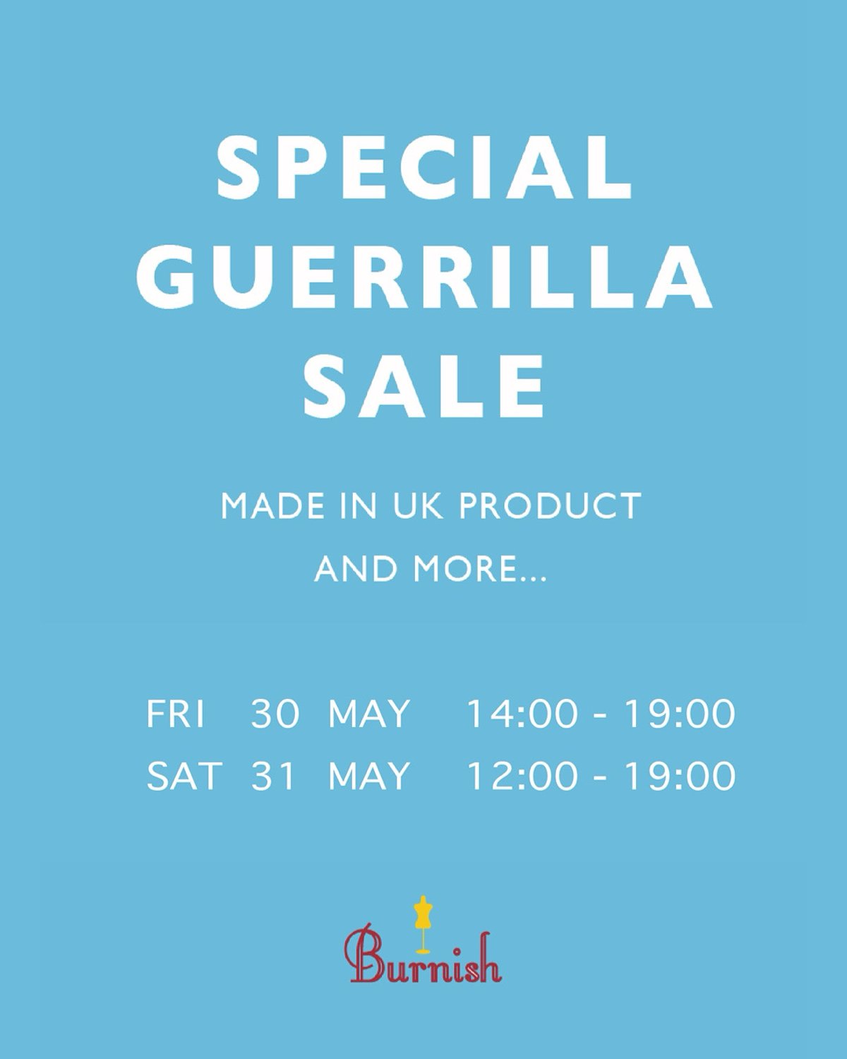 ゲリラセール開催のお知らせ!!! | Burnish 