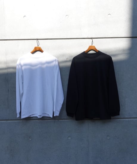 HANDROOM / POLYESTER COTTON FEEL MOCK NECK T-SHIRT LONG SLEEVE