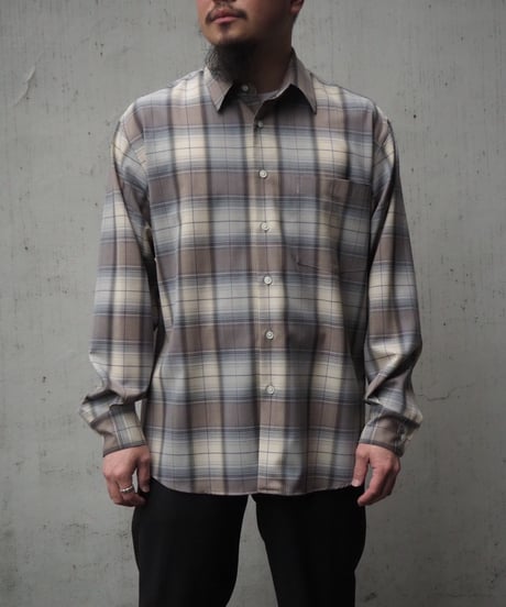 AURALEE(MENS) / SUPER LIGHT WOOL CHECK SHIRT