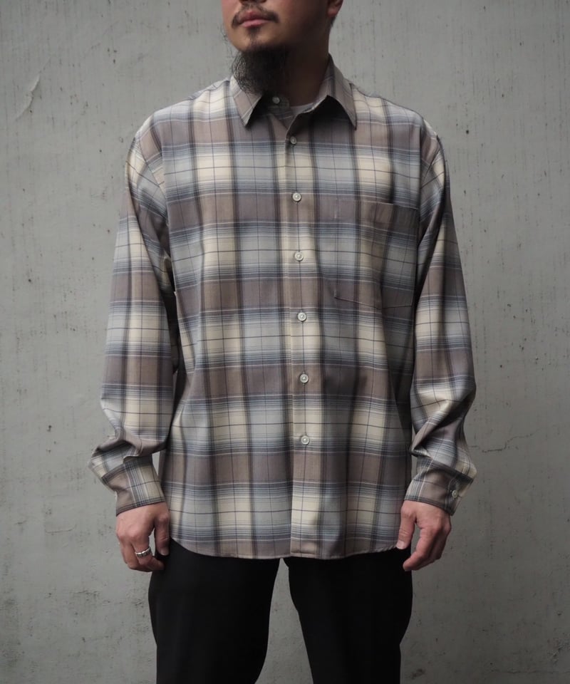 AURALEE(MENS) / SUPER LIGHT WOOL CHECK SHIRT |