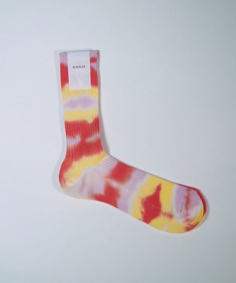 AURALEE(MENS) / GIZA HIGH GAUGE TIE-DYE SOCKS