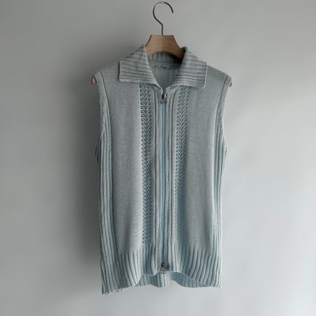 Openwork double zip vest