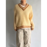 Butter yellow V-neck knit