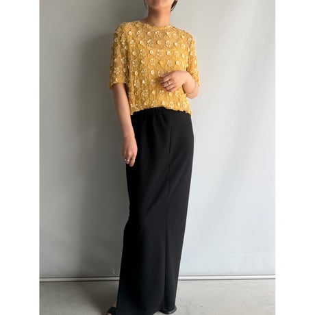 Bead flower sheer tops