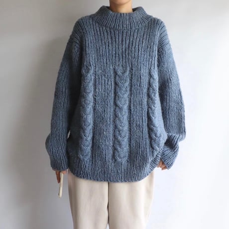 Blue high neck knit