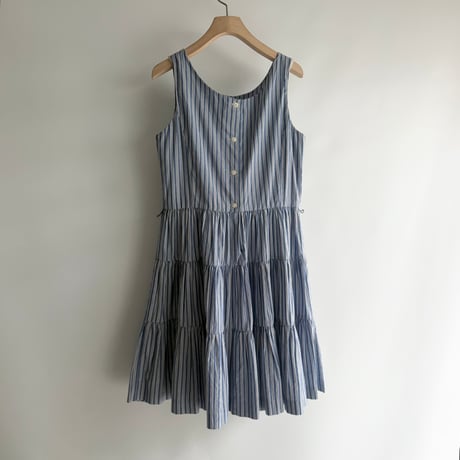 Striped tiered mini dress