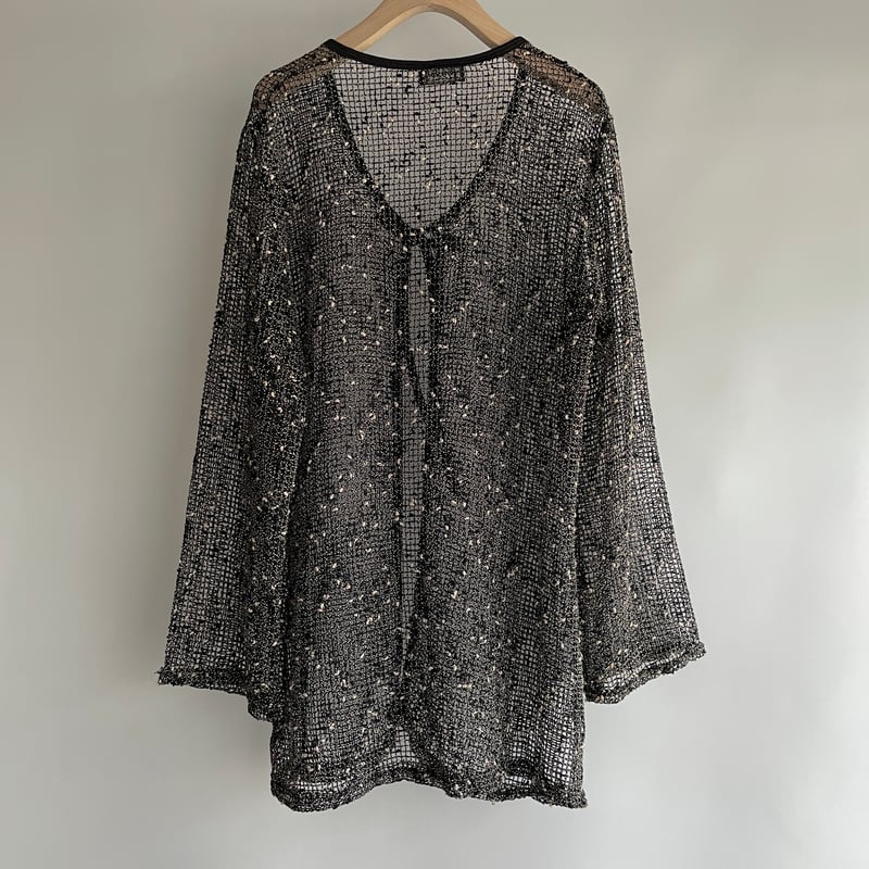 ‼️新品未開封‼️pois double mesh Cardigan【ブラック】 pois double mesh Cardigan【black】