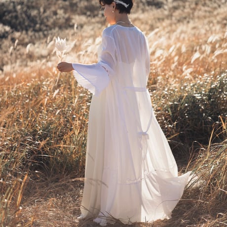 【RENTAL】Gauze long gown