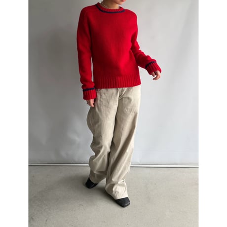 Red knit with lines