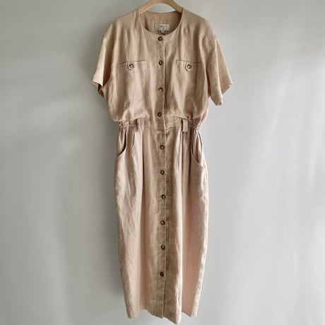 Crew neck linen dress
