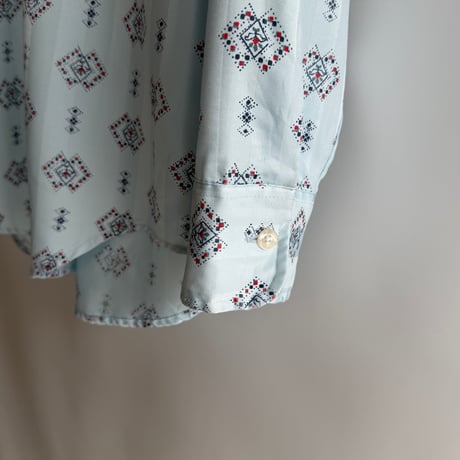 Pale blue satin pattern shirt