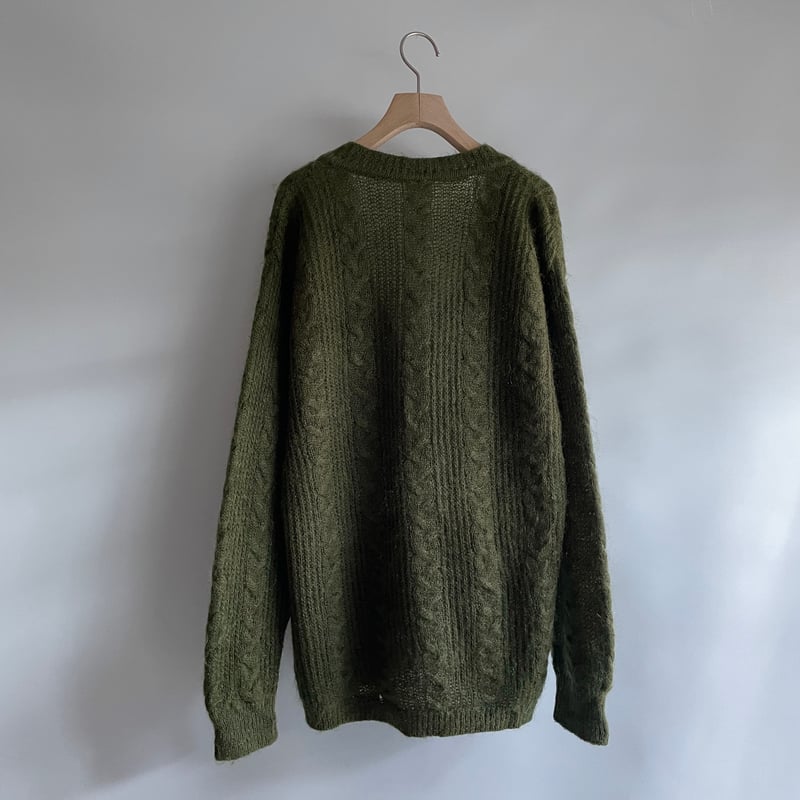 Khaki mohair cardigan | and C