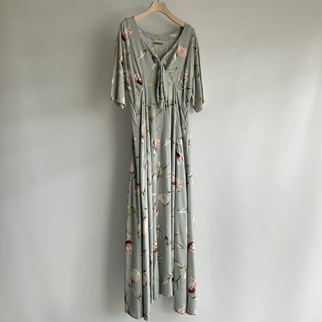 Sax flower print one-piece