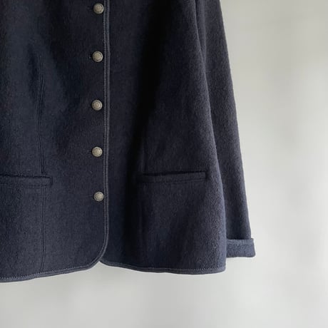 Navy Tyrolean knit jacket