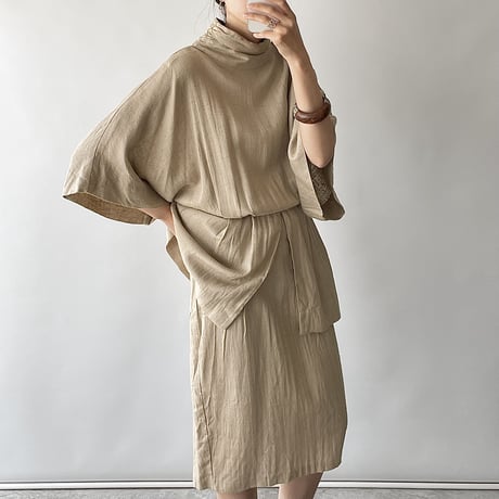 Deformation linen one-piece