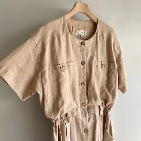Crew neck linen dress