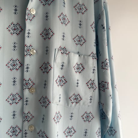 Pale blue satin pattern shirt