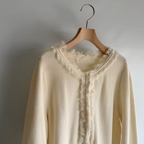 Fringe tweed-style cardigan