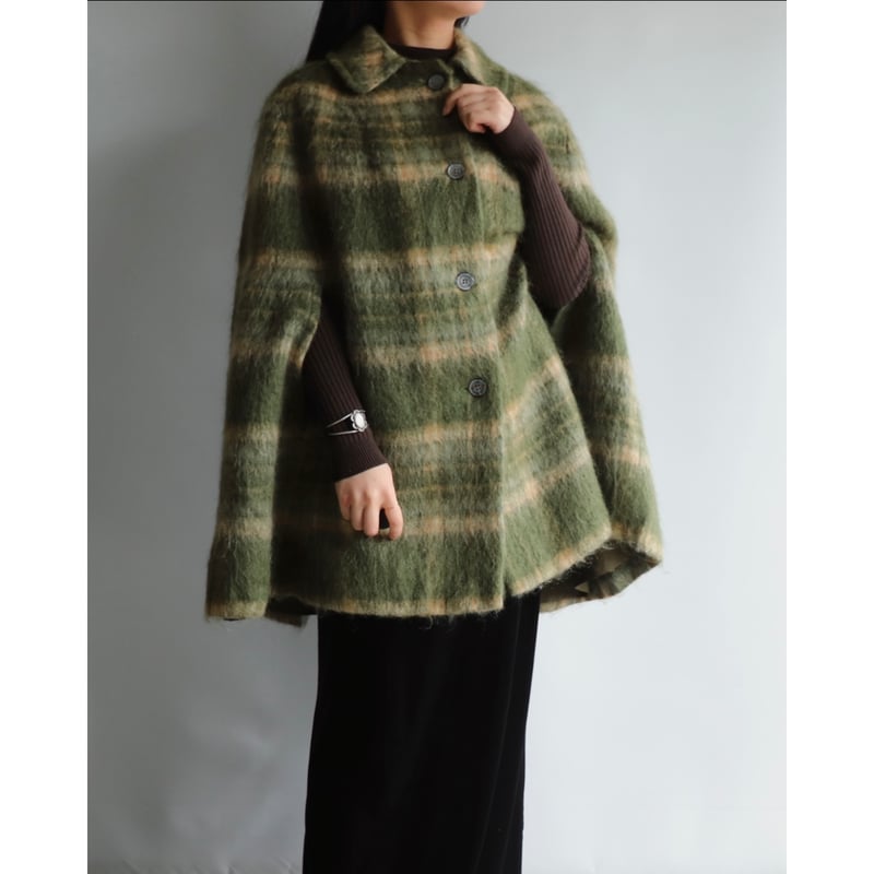 Vintage mohair poncho（green） | and C