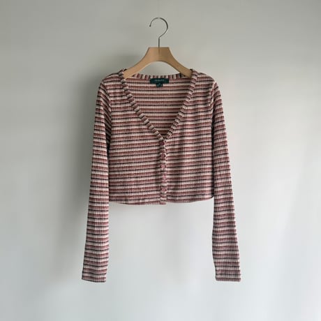 Border short length cardigan