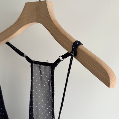 See-through dot pattern ribbon cami