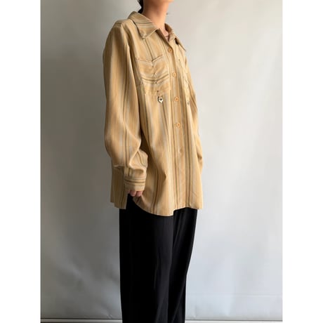 Orange beige striped shirt