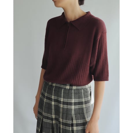 Brown half zip knit