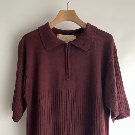 Brown half zip knit